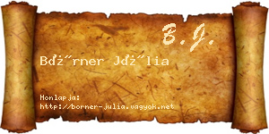 Börner Júlia névjegykártya